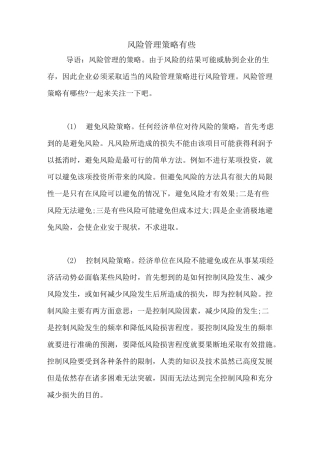 风险管理策略有些