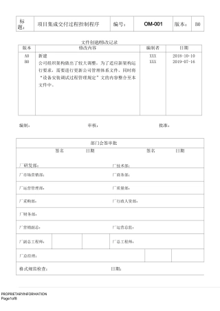 项目集成交付过程控制程序