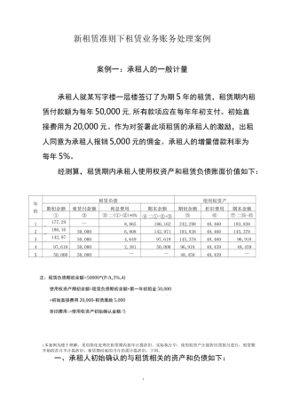 新租赁准则下租赁业务账务处理案例