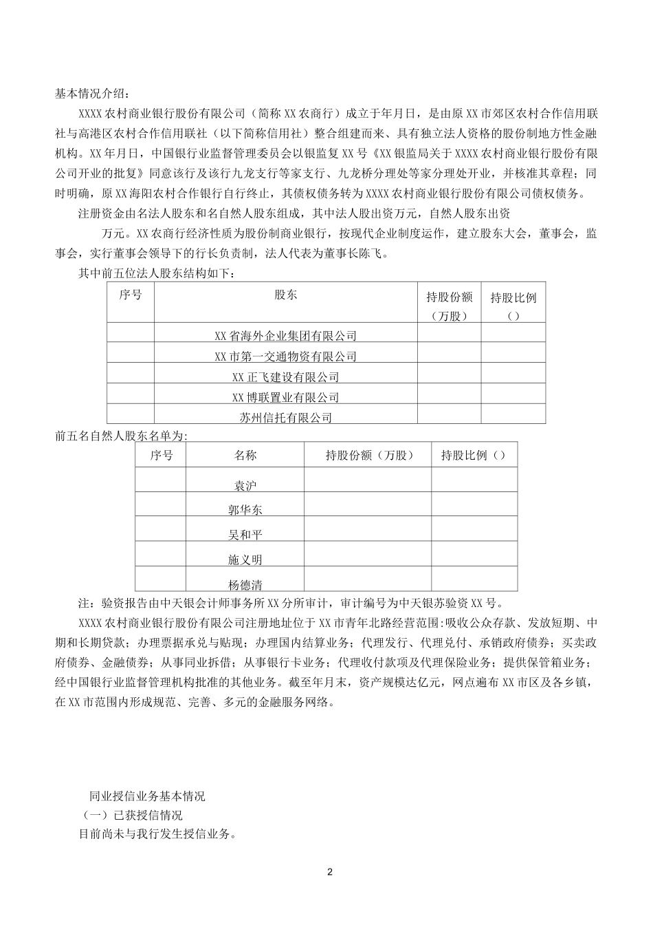 银行同业授信业务申请报告_第2页