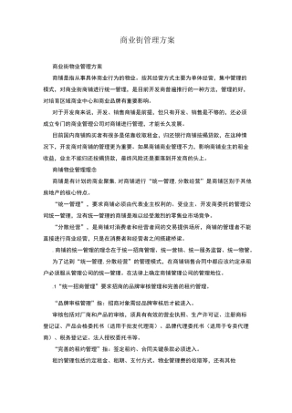 商业街管理方案