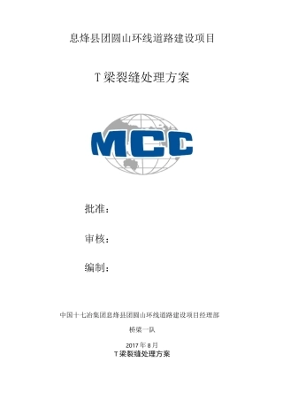 T梁裂缝处理方案