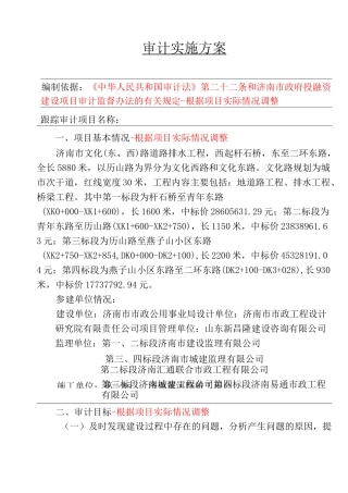 跟踪审计实施方案(样本)