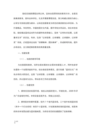 篮球特色学校实施计划方案