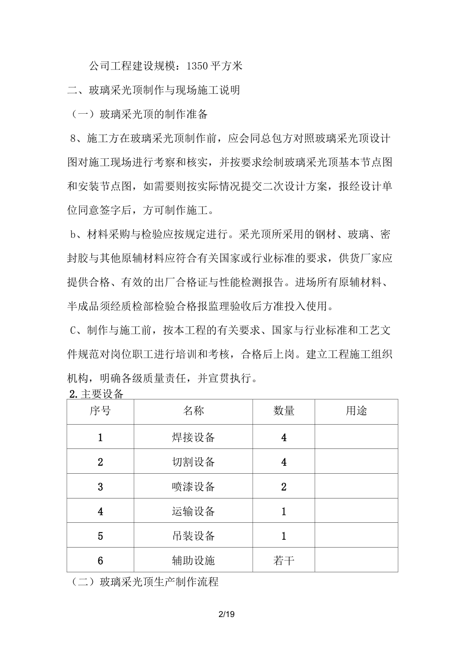 钢结构玻璃采光顶施工组织设计_第2页