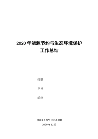 2020年能源节约与环境保护工作总结