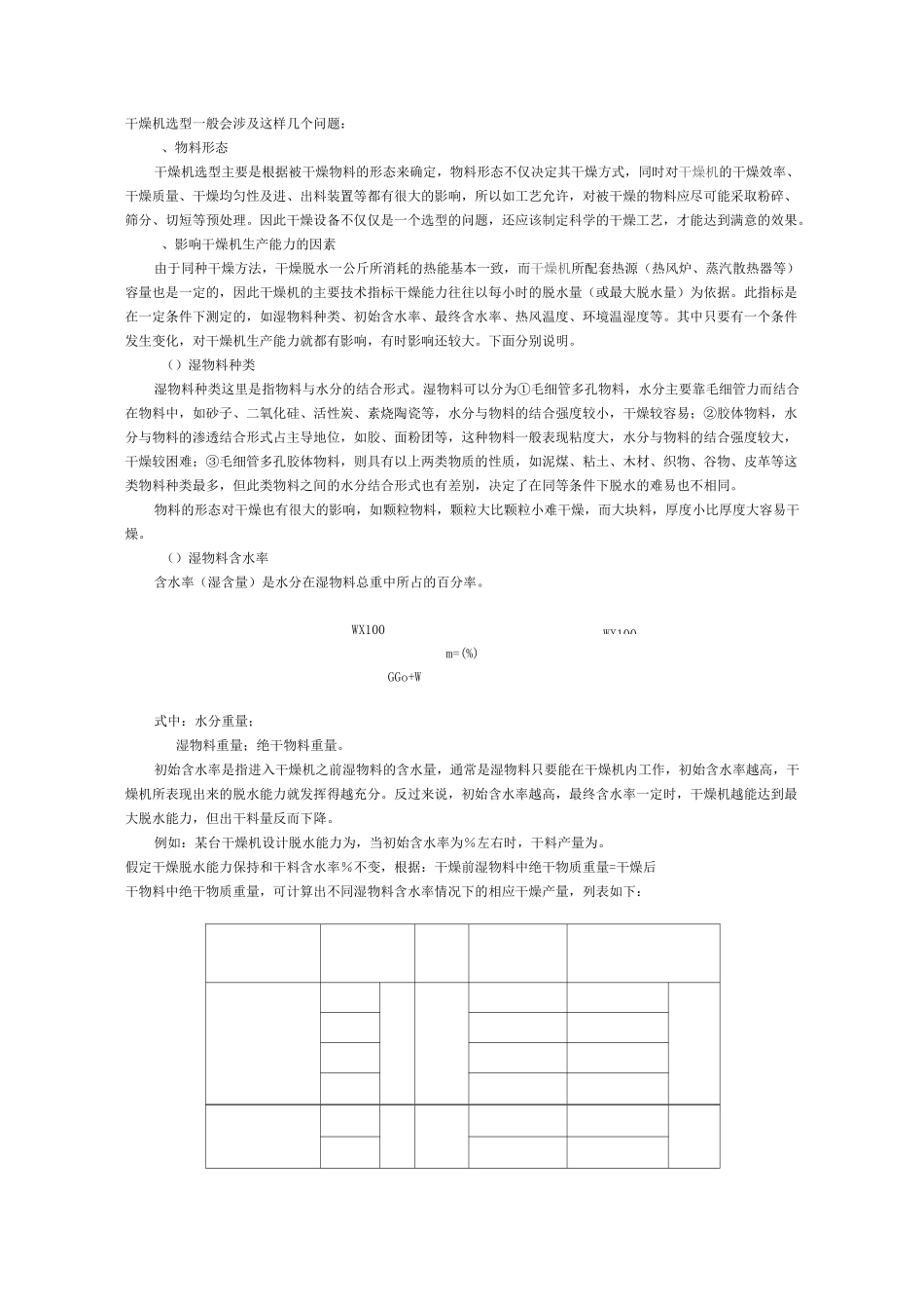 干燥机,烘干机的选型及适用物料的种类_第1页