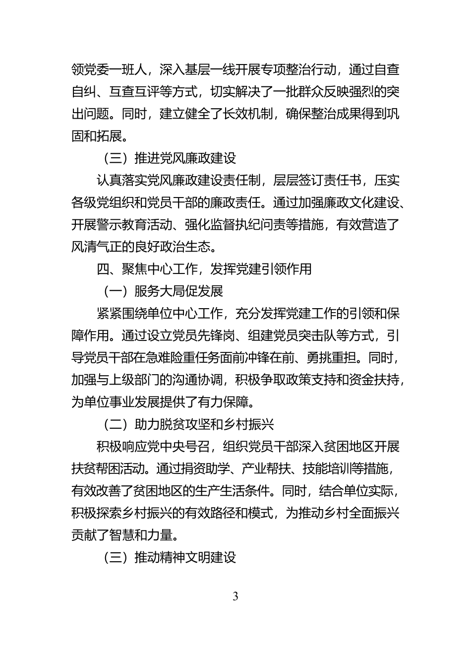 2024年党书记抓党建工作述职报告【资深秘书】_第3页