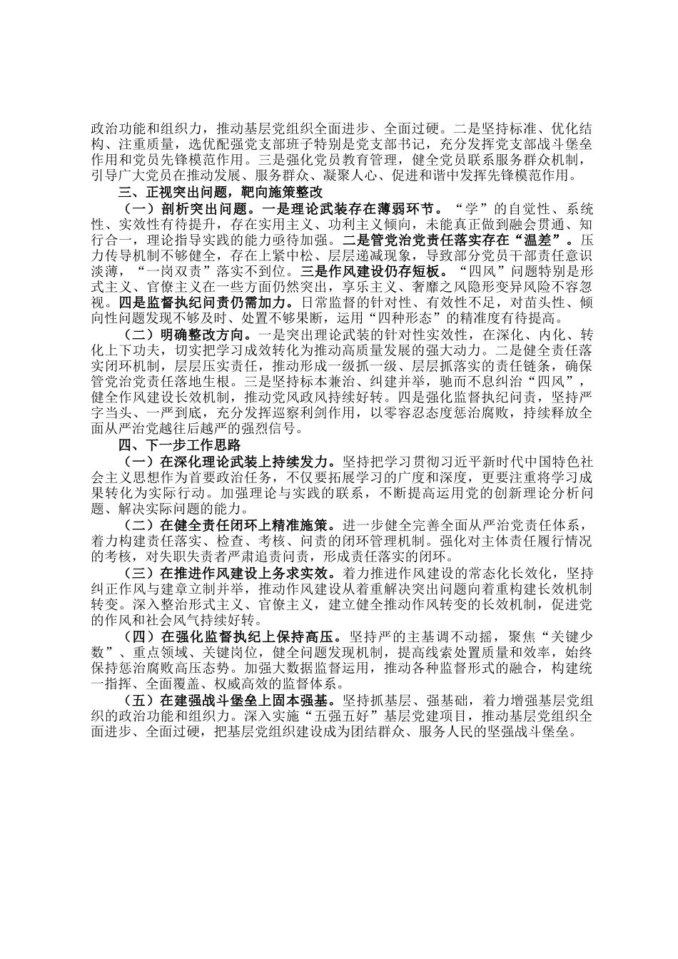 2024年党支部书记从严治党主体责任情况报告_第2页