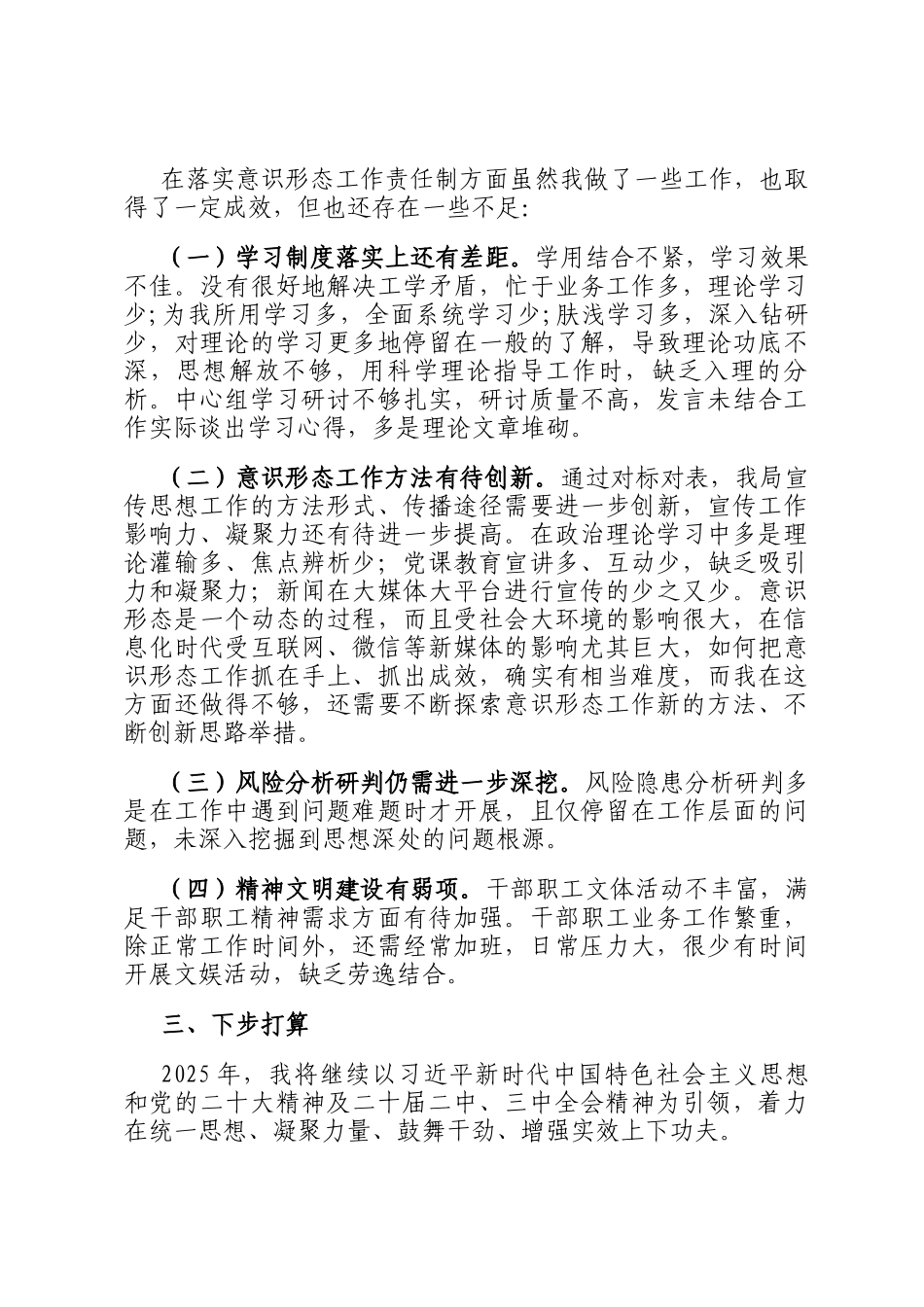 2024年度落实意识形态工作责任制述职报告_第3页