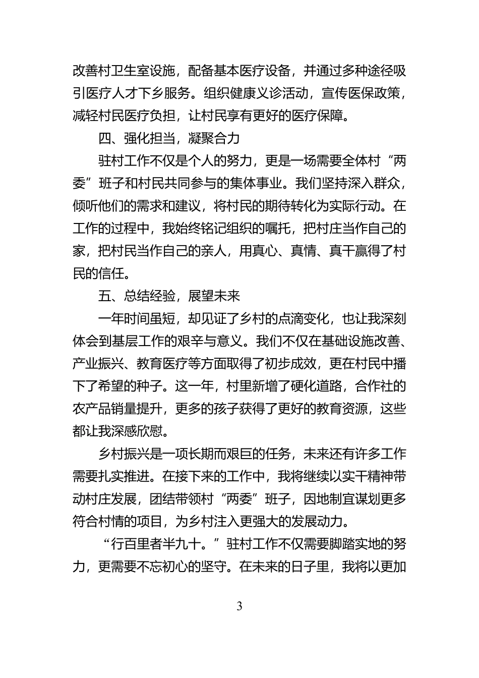 2024年度驻村工作总结【资深秘书】_第3页