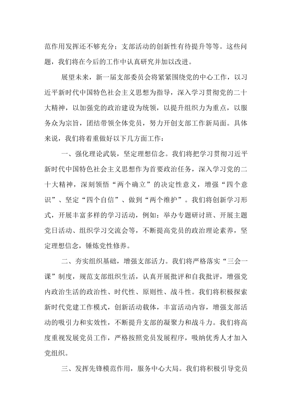 2024新一届支部委员会代表讲话稿【资深秘书】_第2页