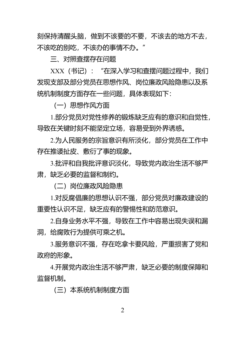 2025年XX支部以案促改会议记录【资深秘书】_第2页