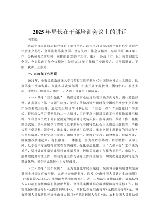 2025年局长在干部培训会议上的讲话