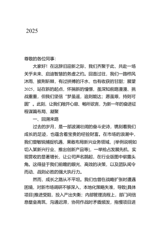 2025主要领导务虚会发言稿：梦虽遥，追则能达；愿虽艰，持则可圆