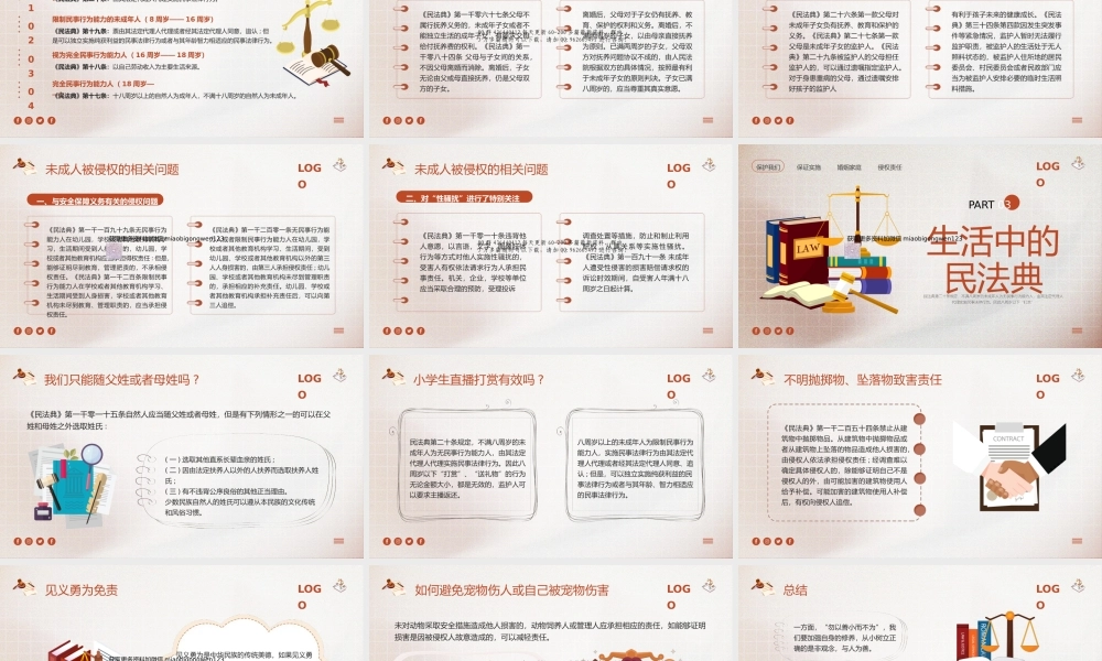 20250209民法典进校园主题班会宣讲ppt含讲稿