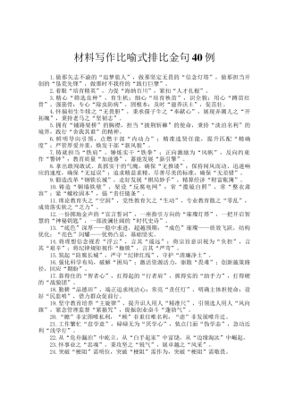 材料写作比喻式排比金句40例