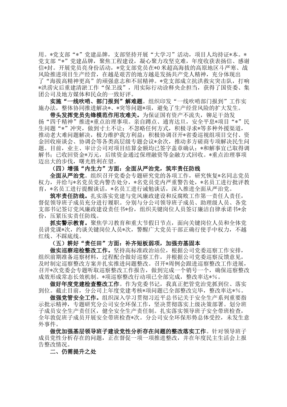 国企党委书记2024年度述职述廉报告_第2页