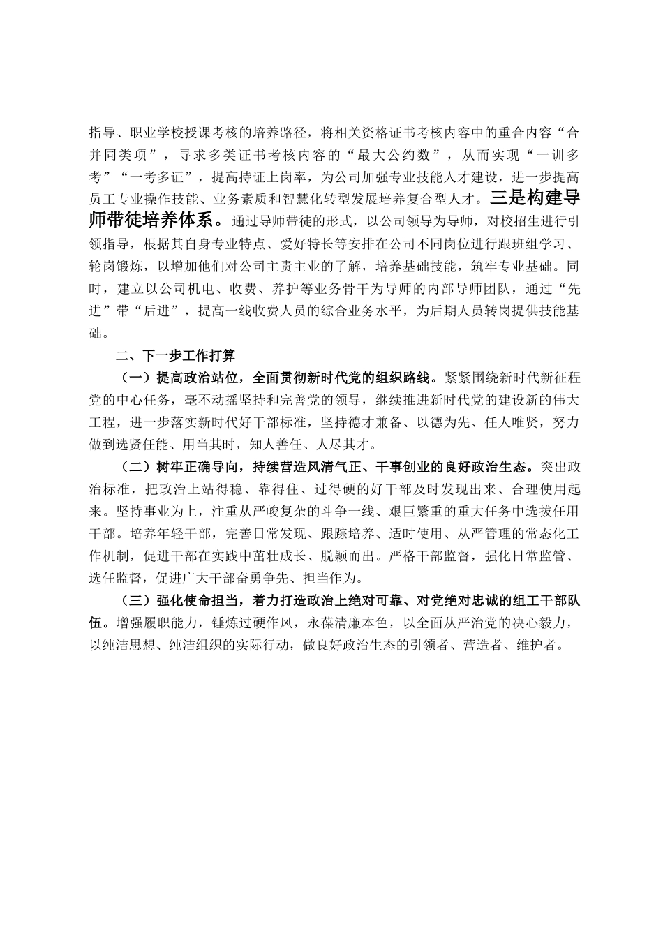交通系统国有企业2024年度人才队伍建设工作总结_第3页