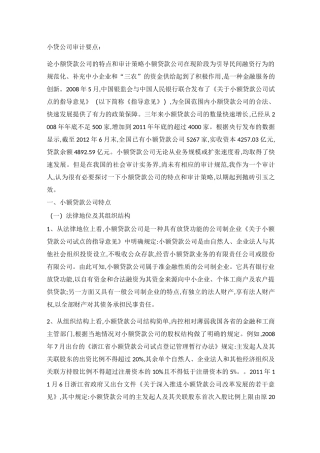 小贷公司审计要点