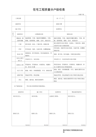 分户验收资料范本