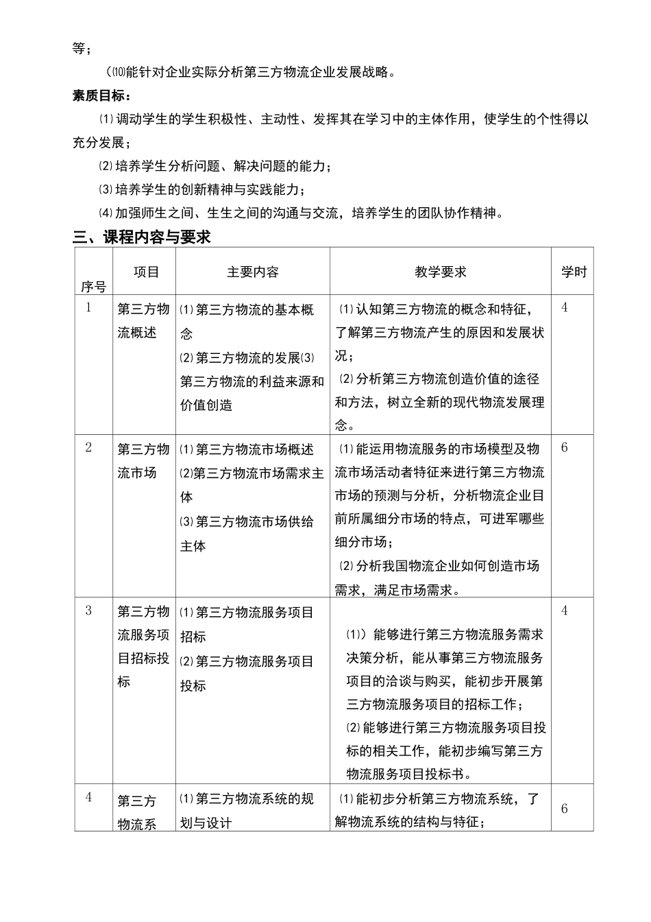 第三方物流课程标准_第3页