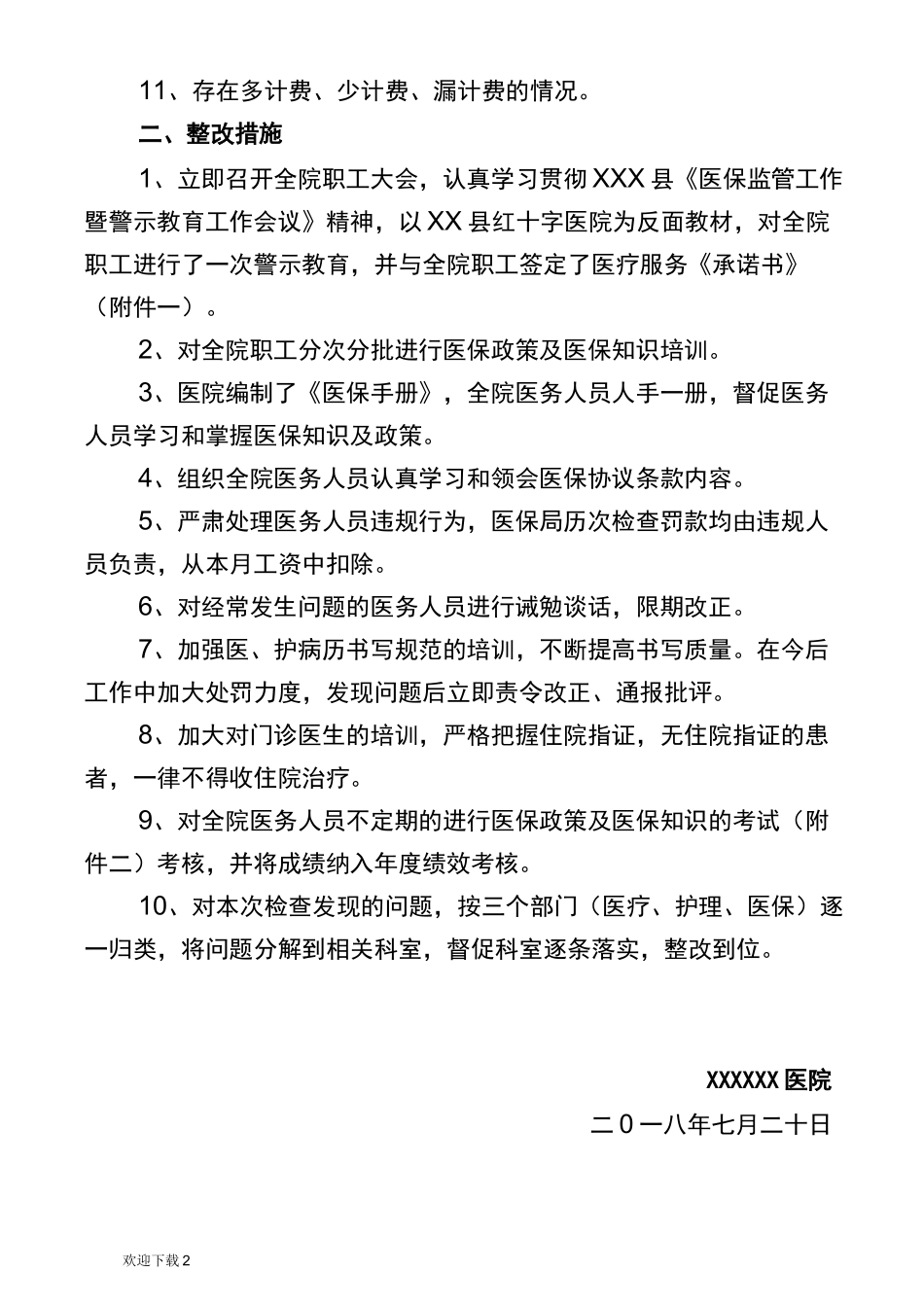 医保违规自查及整改情况汇报_第2页