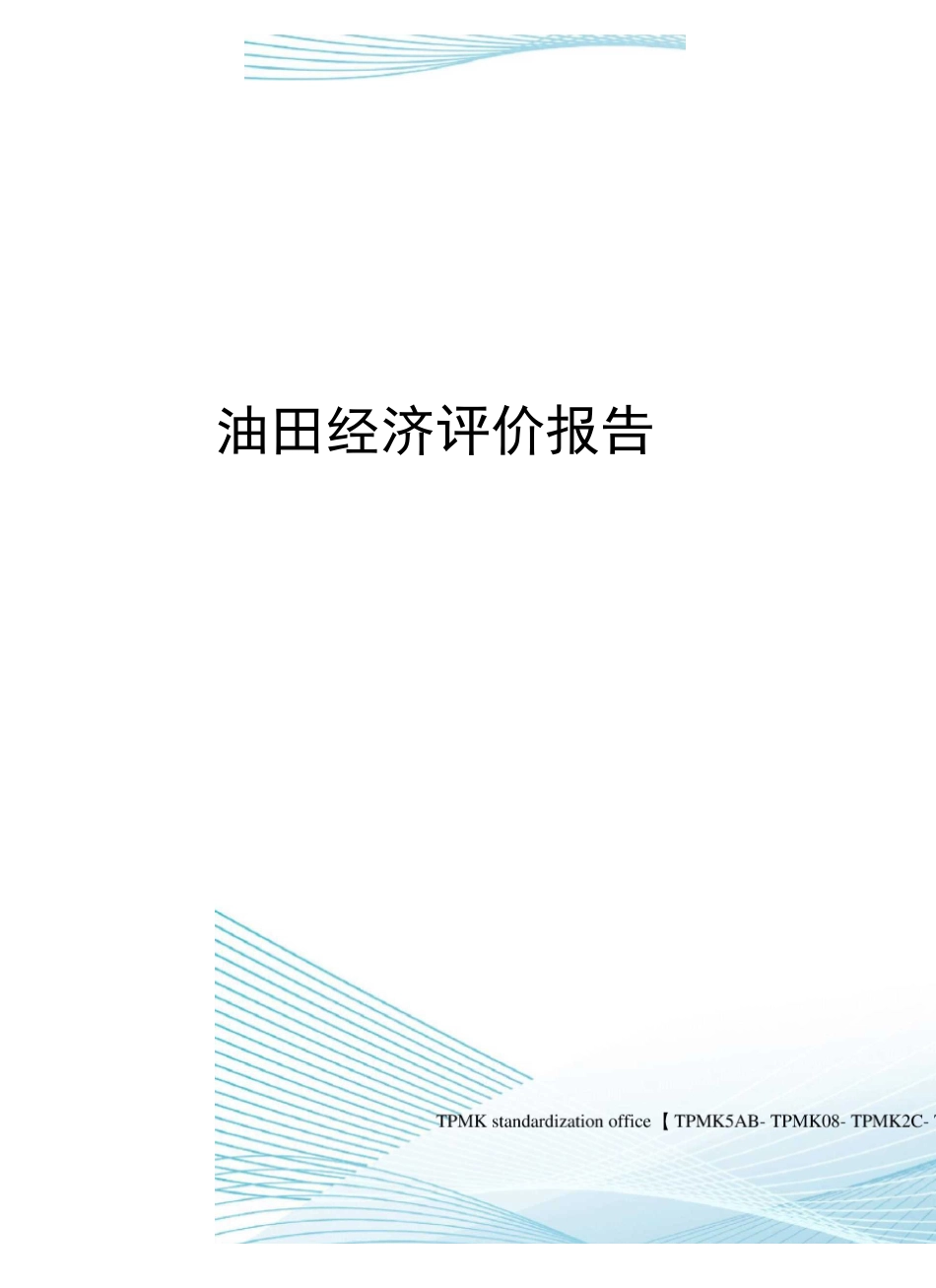 油田经济评价报告_第1页