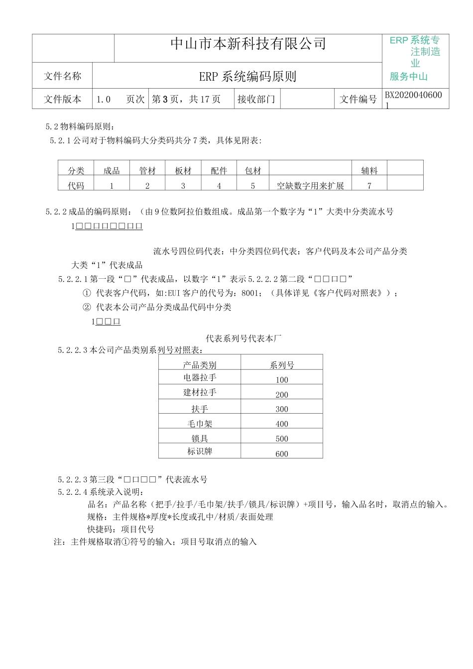 易飞易助ERP系统物料编码原则( 参考)_第3页