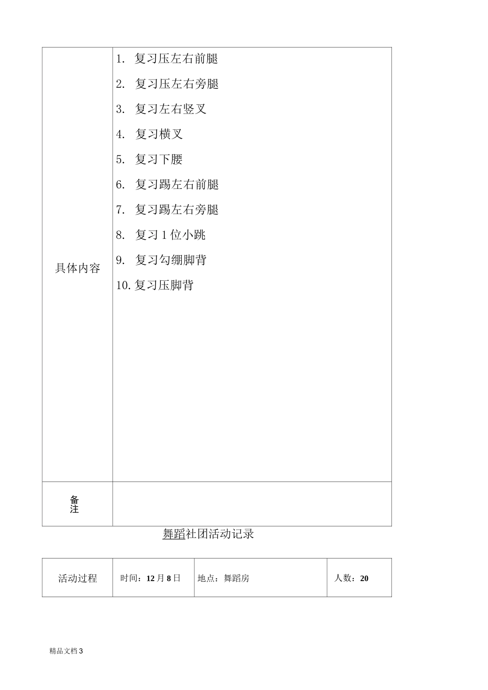 舞蹈 社团活动记录_第3页