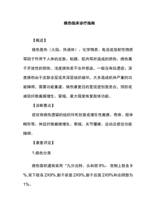 烧伤临床诊疗指南