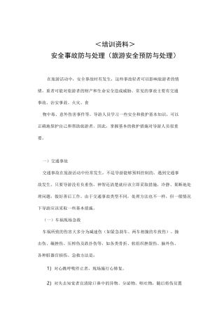 旅游安全事故防范与处理