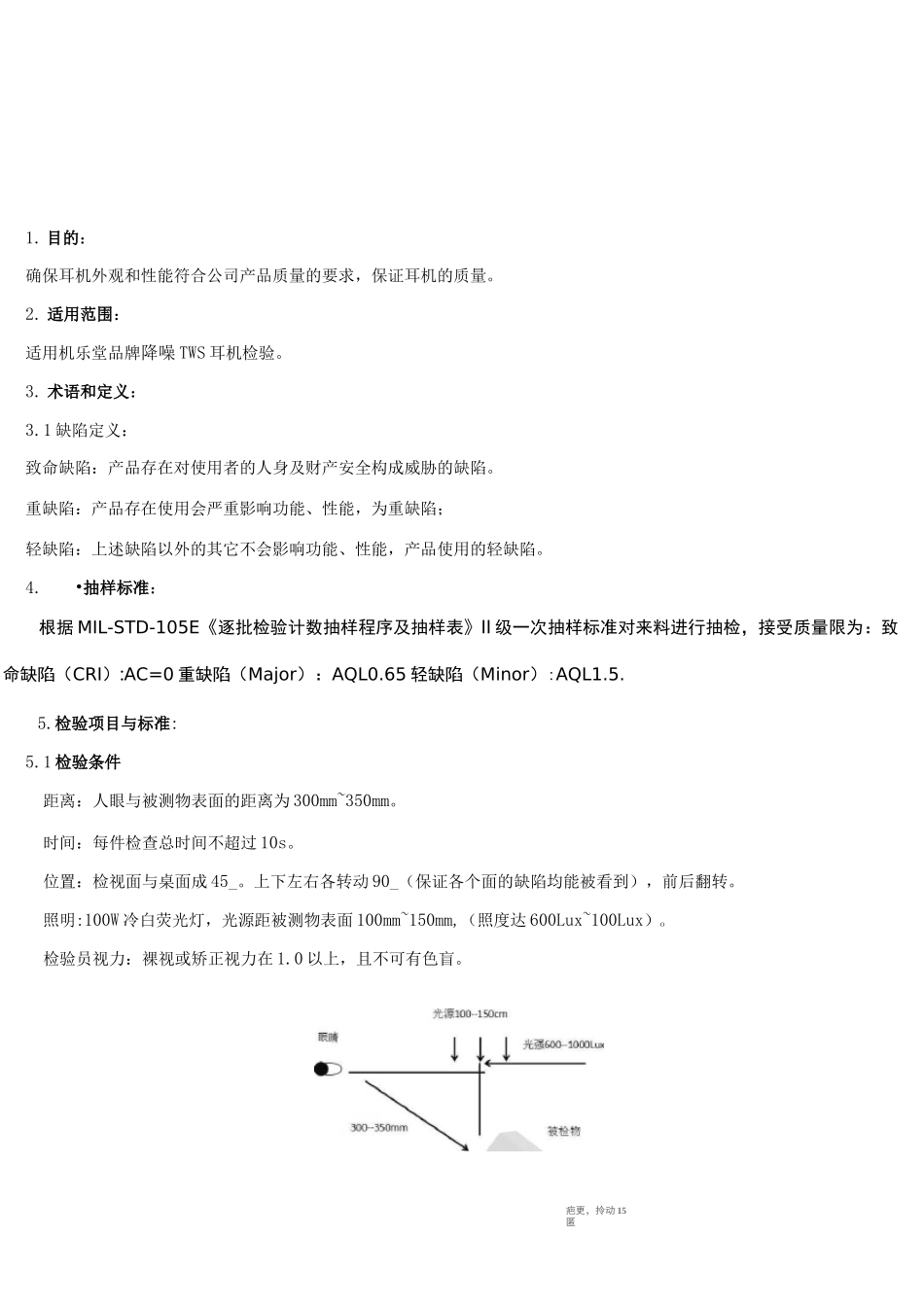 降噪TWS耳机品质检验标准2020.8_第2页