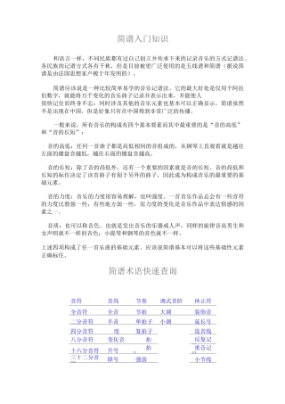 曲谱简谱入门