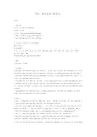 默沙东 - 肺炎疫苗(纽莫法)23价肺炎