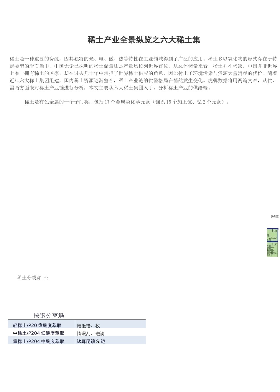 稀土产业全景纵览之六大稀土集团_第1页