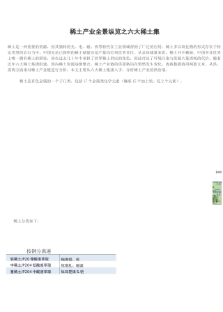 稀土产业全景纵览之六大稀土集团