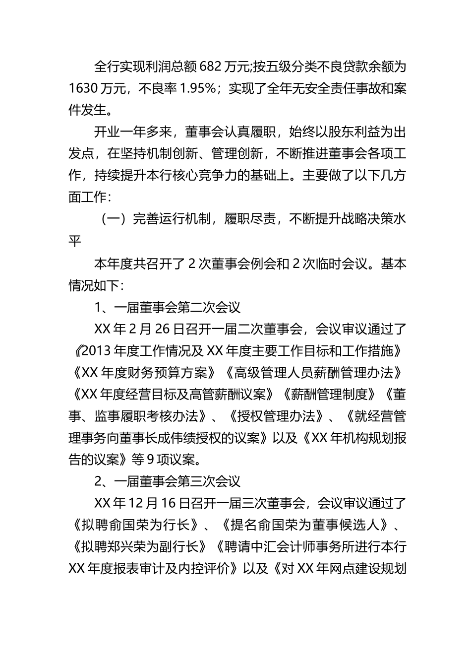 村镇银行有限公司年度董事会工作报告_第2页