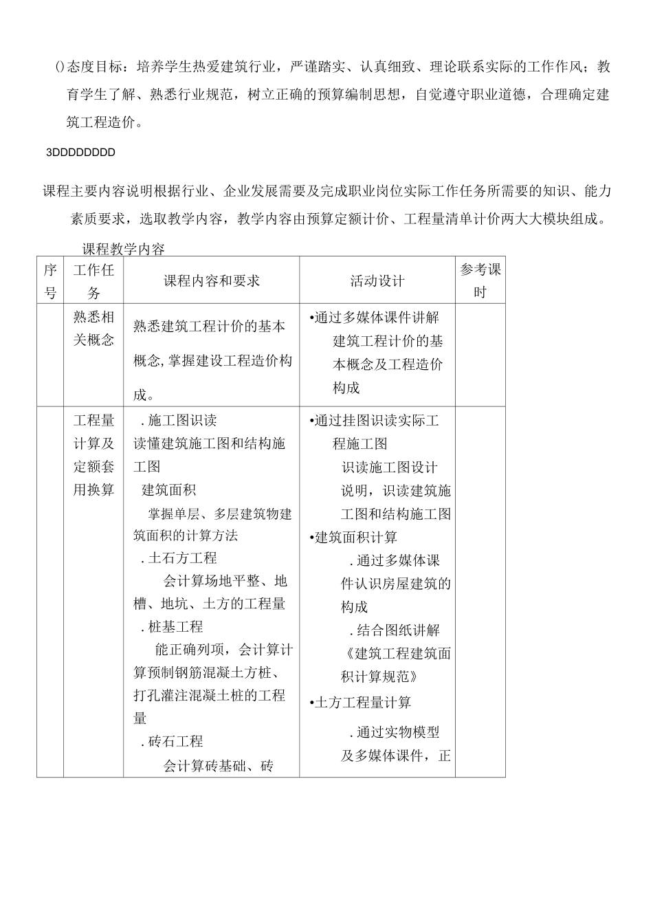建筑工程计量与计价课程标准_第2页