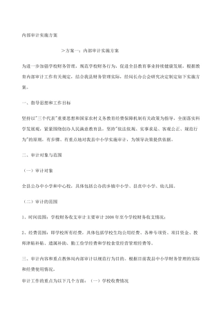 内部审计实施方案