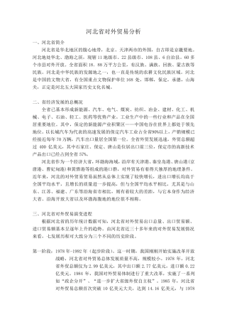 河北省对外贸易状况