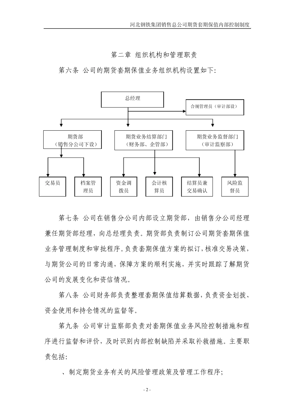 河北钢铁套期保值内部控制制度_第2页