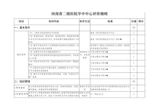 河南省二级医院卒中中心评价细则