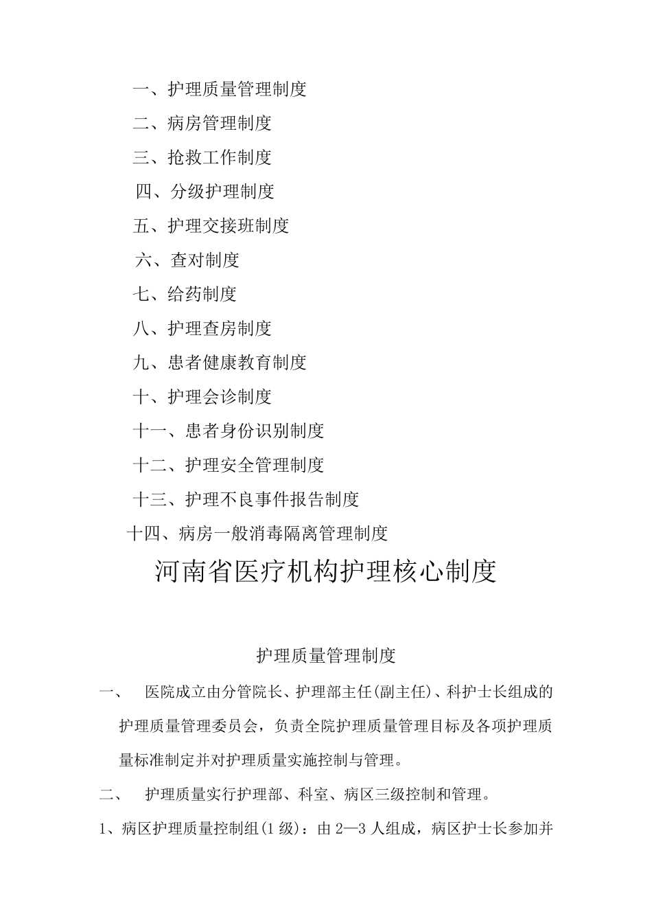 河南省医疗机构护理核心制度_第2页