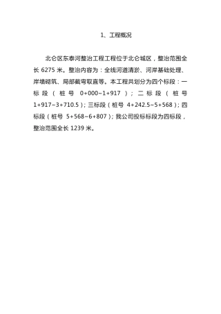 河道整治工程施工组织设计方案