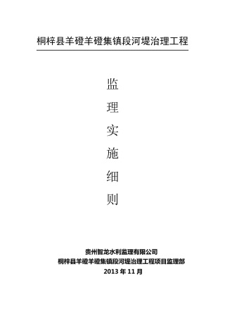 河道治理工程监理实施细则
