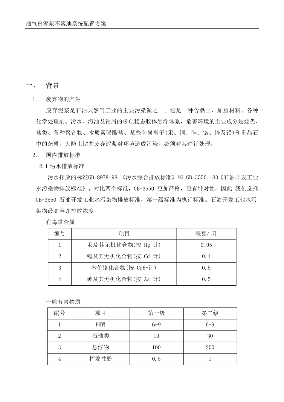 油气田泥浆不落地系统配置方案_第2页