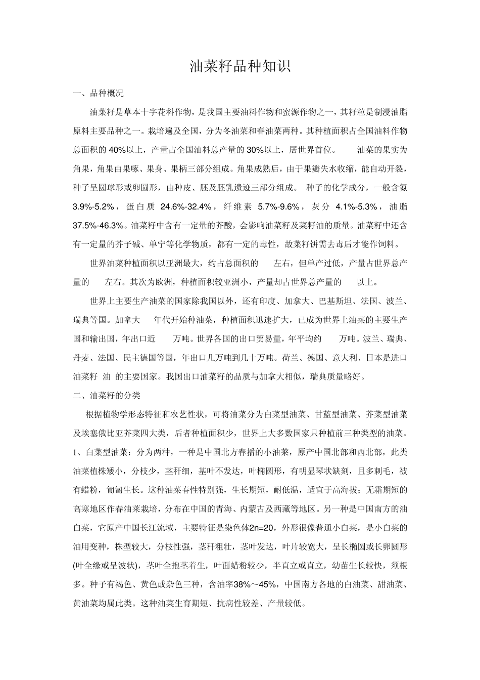 油菜籽品种知识_第1页