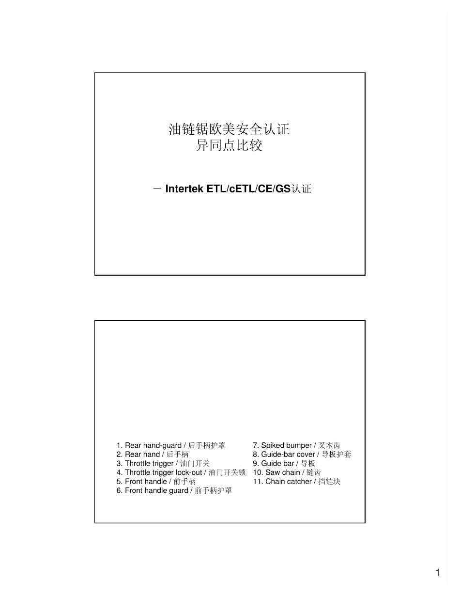 油链锯欧美安全认证的异同点比较_第1页