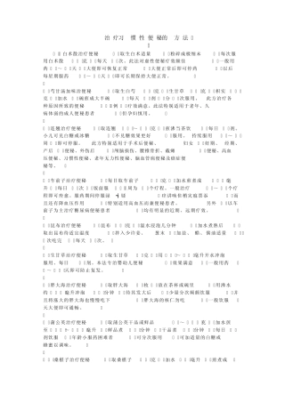 治疗习惯性便秘的方法